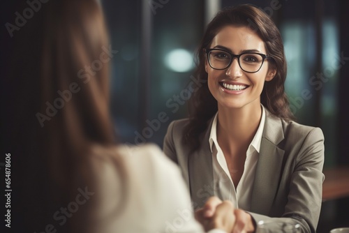 Smiling confident businesswoman. Successful mature businesswoman. Generative AI 