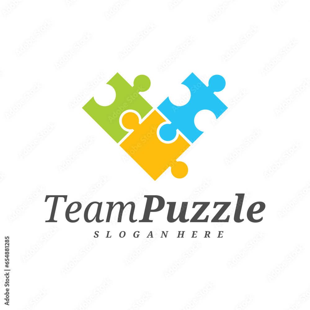 Love Puzzle logo design vector template, Vector label of puzzle, illustration, Creative icon, design concept Love Puzzle logo design vector template, Vector label of puzzle, illustration, Creative icon, design concept