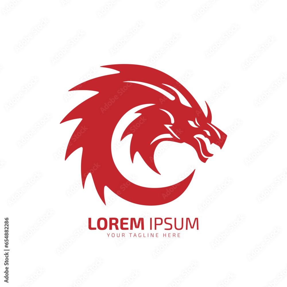 abstract logo of dragon icon vector silhouette isolated design art