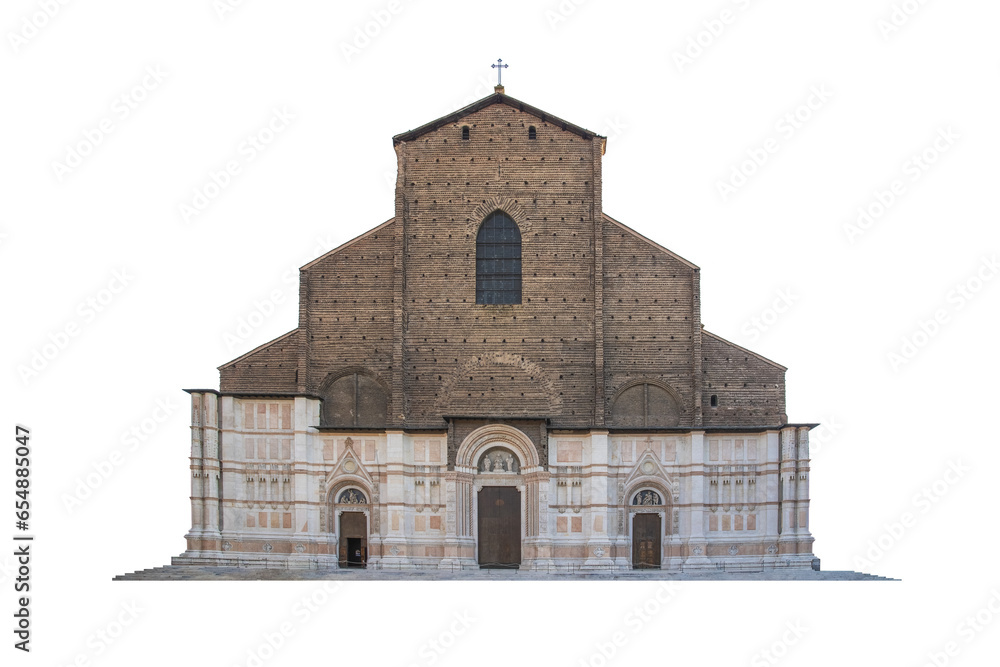 Cutout of an isolated  Basilica di San Petronio with the transparent png
