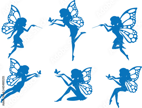 cute fairy silhouette illustration set © Curut Design Store