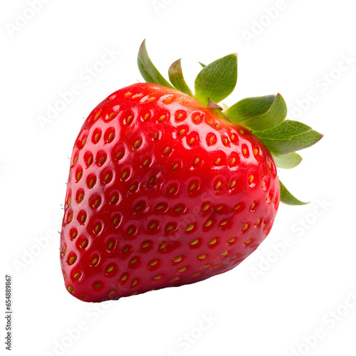 Close up a strawberry isolated on white background or transparent background