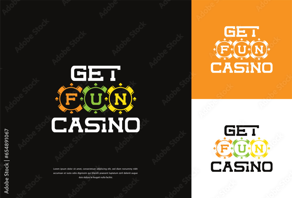 Obraz premium Vector logo for casino gambling gold dice sign. Gold dice design logo template. Casino Sport Club Logo Design Vector