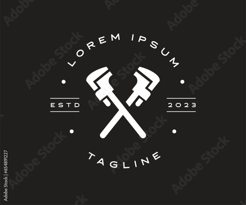 Plumbing logo template pack, with a retro or vintage style, easy to customize