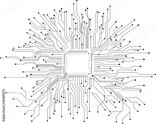 electronic circuit board with chip