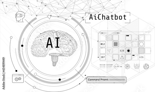 Digital brain with circuits, minimalistic artificial intelligence.