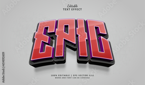 Epic editable text effect style vector