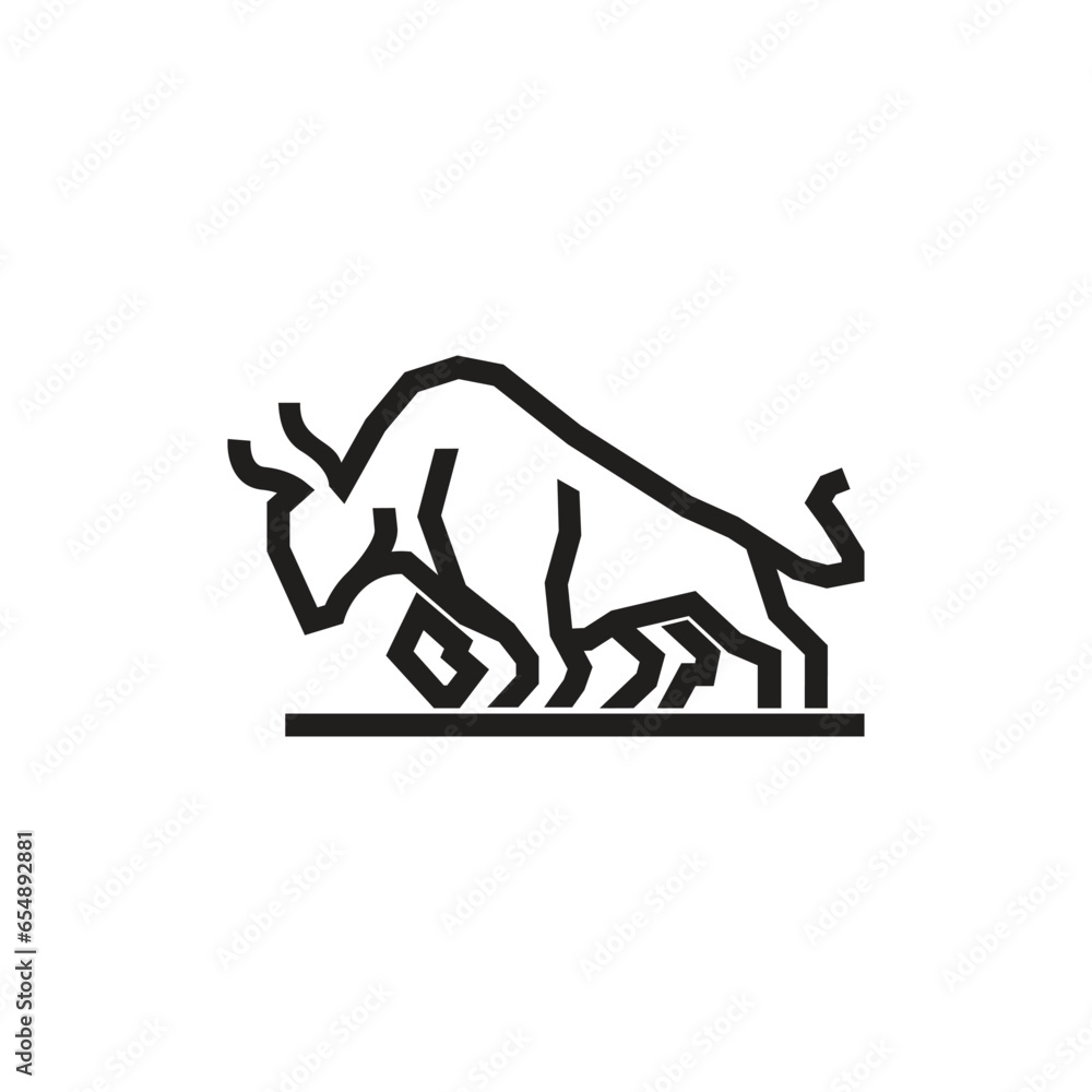 Angry bull, monochrome logo, vector bull company symbol and badge Angry bull, monochrome logo, vector bull company symbol and badge