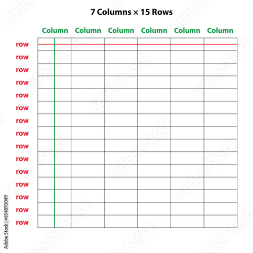 Database table entries or tabular table for data line art vector icon for tech apps and websites. kids learning education.
