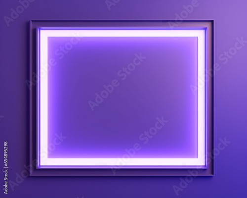 neon purple frame on wall