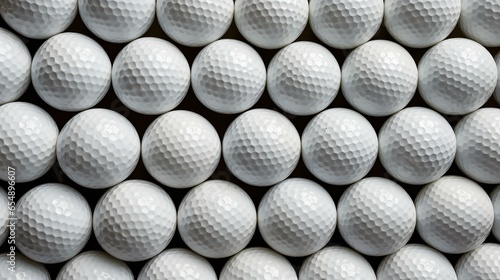 Seamless Background of white Golf Balls. Top View