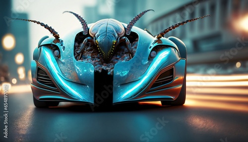 futuristic car inspired by mantis photo