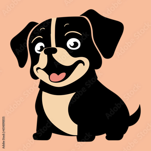 Draw vector illustration dog character design sticker, funny dog cartoon style Art and Illustration