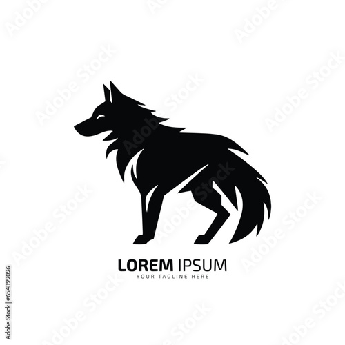 a design of minimal and abstract wolf logo coyote icon dog silhouette jackal vector