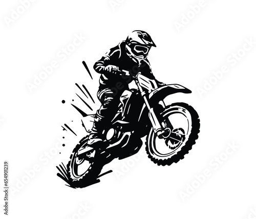 minimal and abstract motocross logo icon bike silhouette vector