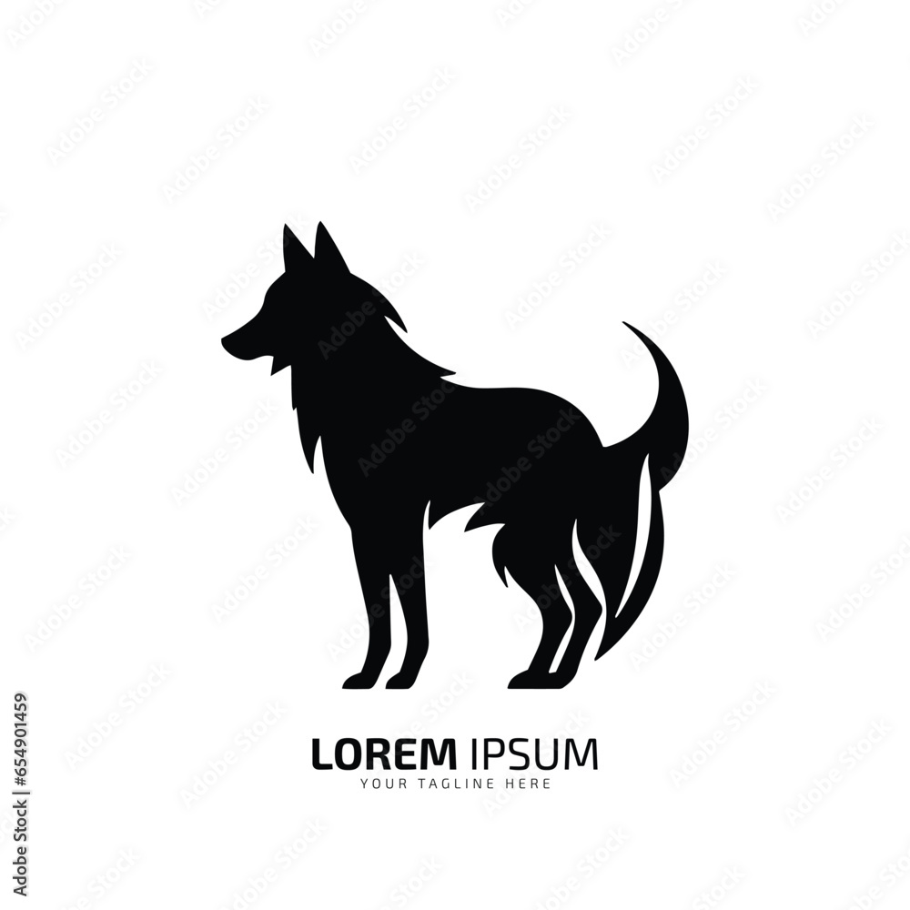 minimal and abstract wolf logo coyote icon dog silhouette jackal vector jungle animal