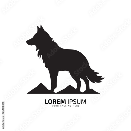 minimal and abstract wolf logo coyote icon dog silhouette jackal vector design
