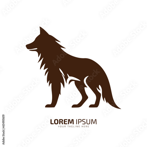 minimal and abstract wolf logo coyote icon dog silhouette jackal vector on light background