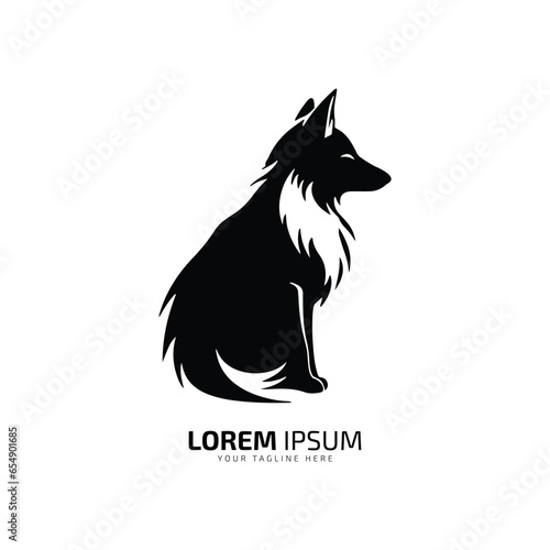 minimal and abstract wolf logo coyote icon dog silhouette jackal vector logo