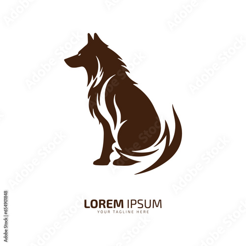 minimal and abstract wolf logo coyote icon dog silhouette jackal vector simple logo