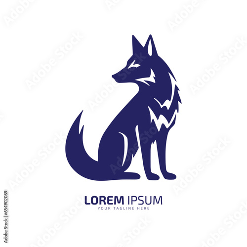 minimal and abstract wolf logo coyote icon dog silhouette jackal vector photo