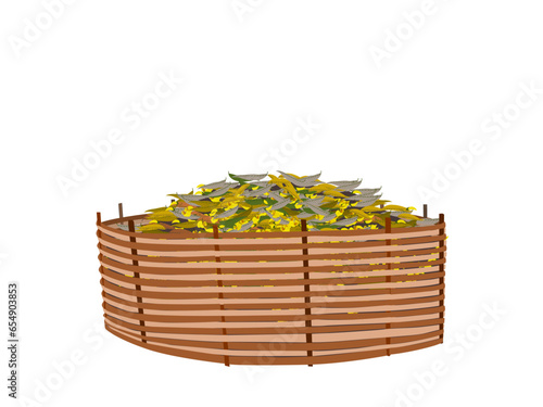 Organic compost in bamboo rings.