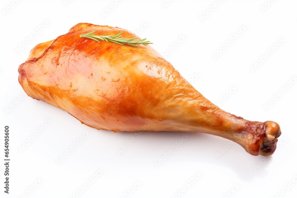 Chicken leg piece on isolated White background Chicken leg piece on isolated White background