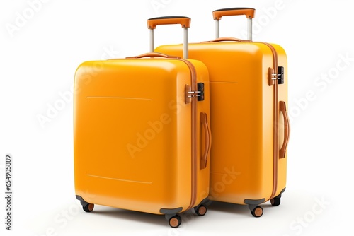 Travel Suit cases on isolated White background