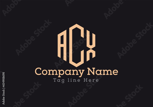 ACX letter logo design with polygon shape. ACX polygon and cube shape logo design.