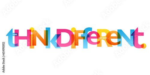 THINK DIFFERENT. colorful vector typography banner