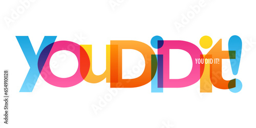 YOU DID IT! colorful vector typography banner