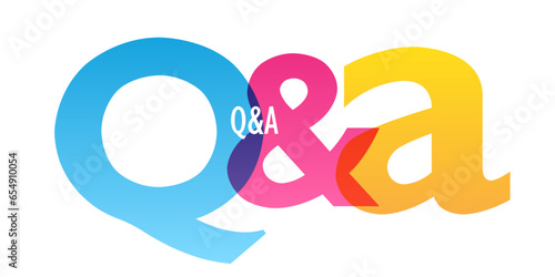 Q&A colorful vector typography banner