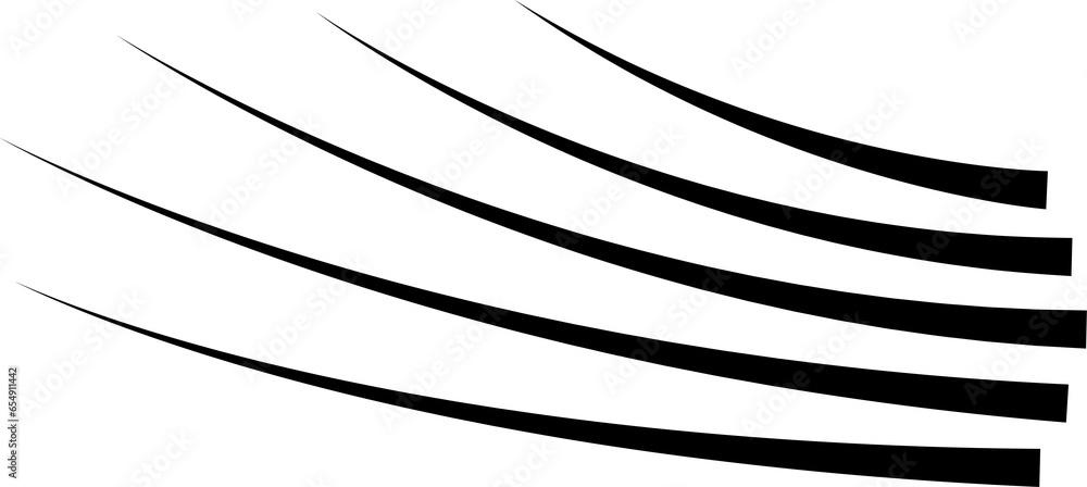 Fototapeta premium Black speed lines, motion lines. PNG with transparent background