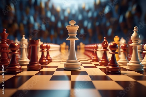 Chess business idea visualized in 3D rendering. Generative AI