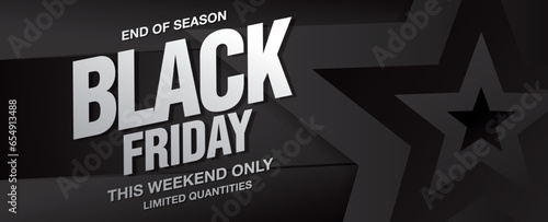 Black friday sale banner layout design. Vector illustration 