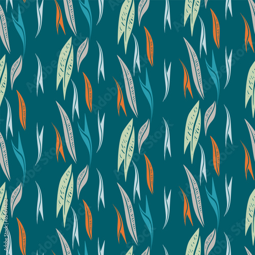 Modern blue abstract stylized vector simple graphic design seamless pattern. Genderneutral masculine textured shapes for wallpaper background tile