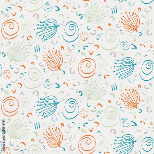 Modern blue abstract stylized vector simple graphic design seamless pattern. Genderneutral masculine textured shapes for wallpaper background tile