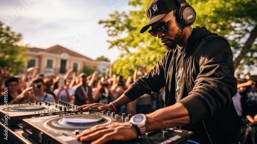 DJ hypes up crowd with electrifying beats