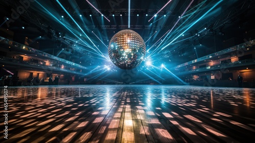 Dance floor shines with disco ball