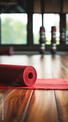 Fitness motivation. weights and yoga mats
