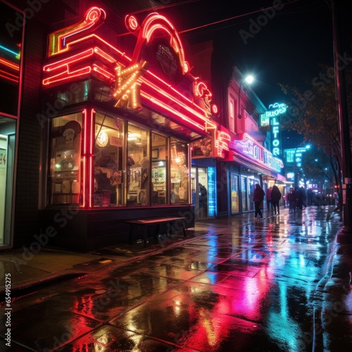 Clubs electric atmosphere glows with neon lights © olegganko