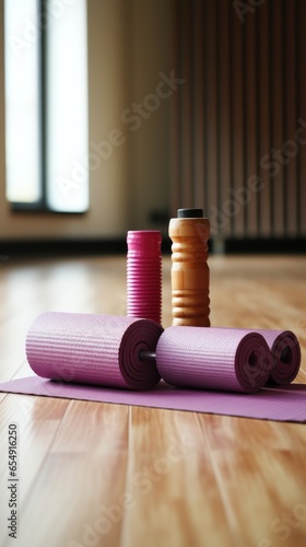Fitness motivation. weights and yoga mats