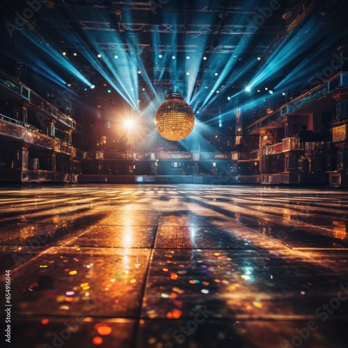 Dance floor shines with disco ball