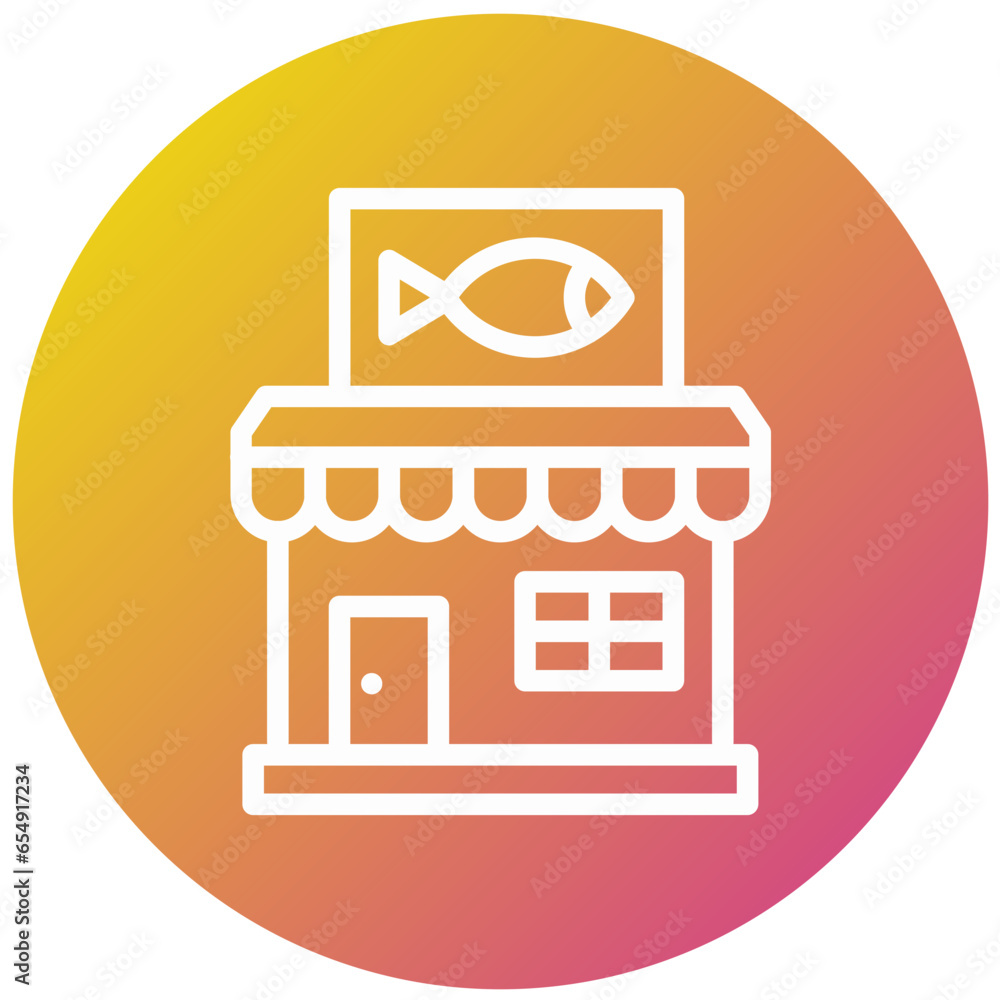 Fish shop Vector Icon Design Illustration Fish shop Vector Icon Design Illustration