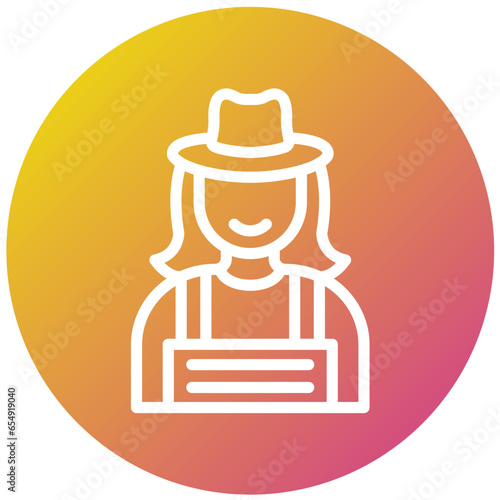Lady Farmer Vector Icon Design Illustration