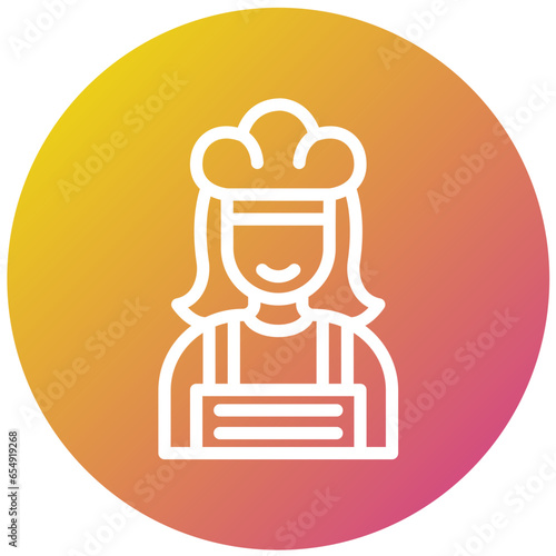 Female Chef Vector Icon Design Illustration