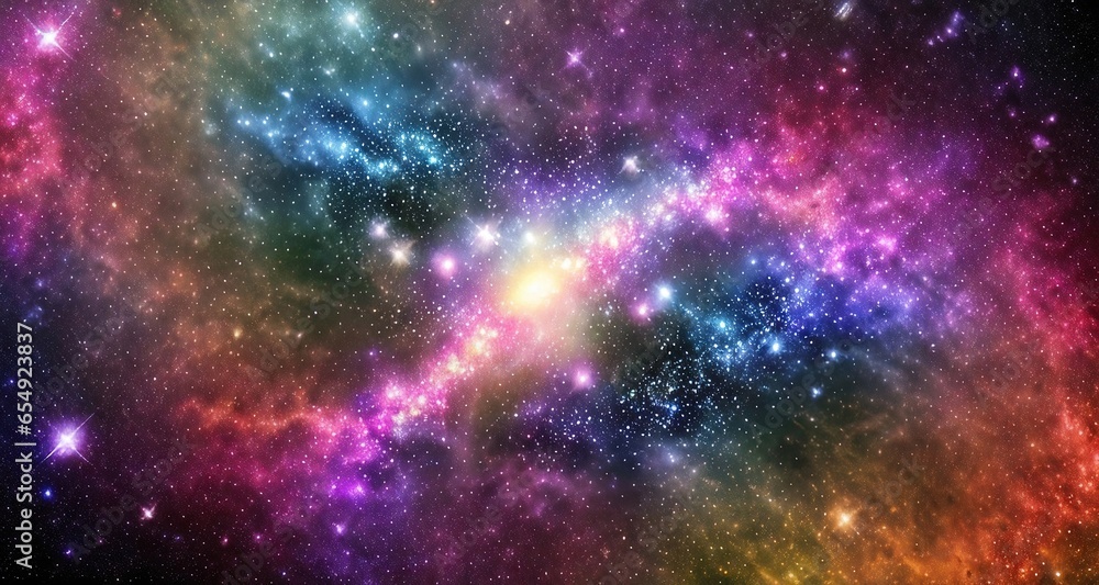 Colorful illustration of fantastic nebula.