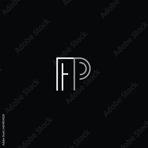 Creative Professional Trendy and Minimal Letter FP Logo Design in Black and White Color, Initial Based Alphabet Icon Logo in Editable Vector Format