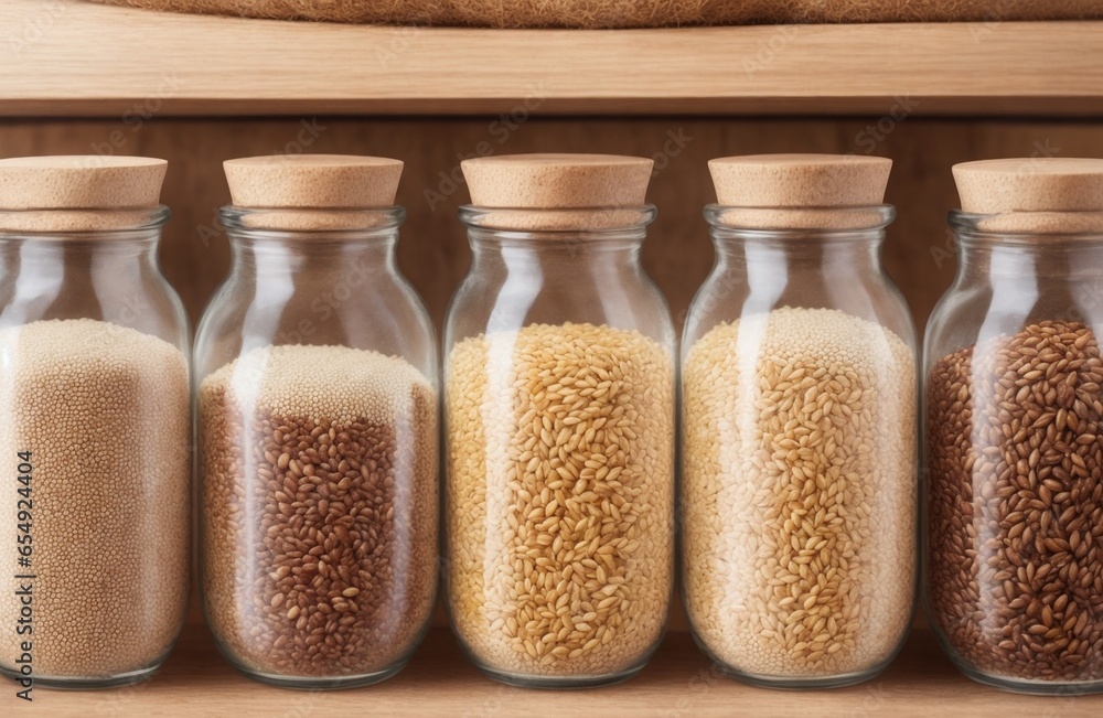 buckwheat in a glass jar buckwheat in a glass jar