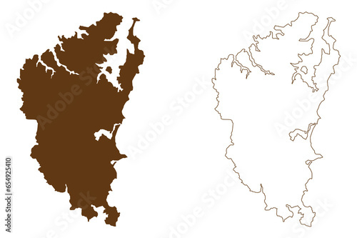 Northern Beaches Council (Commonwealth of Australia, New South Wales, NSW) map vector illustration, scribble sketch Northern Beaches map